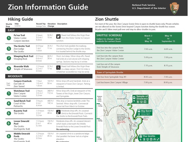 Screenshot of a map and hiking guide.