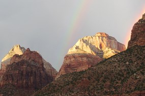 Rainbows over the East Temple.