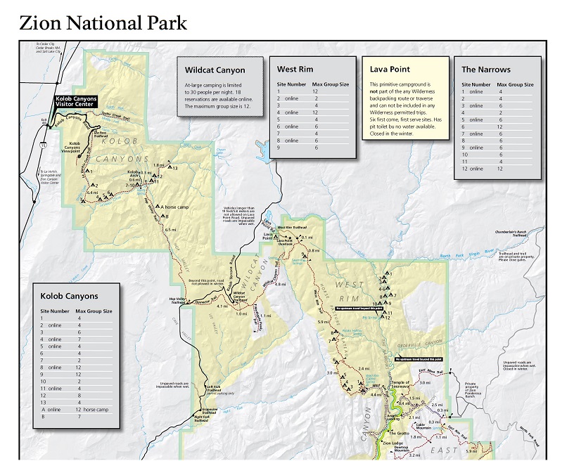 Small Image Of Park Map With Temporary Closures - small image of park map with temporary closures