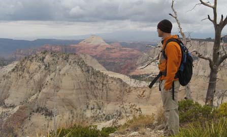 Hiker on the West Rim Trail