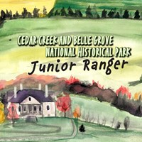 Painting of a large farm with rolling hills. Cedar Creek and Belle Grove NHP Junior Ranger