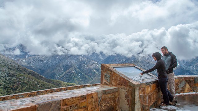 Two people at Amphitheater Point. Photo by Kirke Wrench.